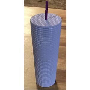 Starbucks 2021 Matte Lilac Lavender Grid 24 oz Tumbler Soft Touch
